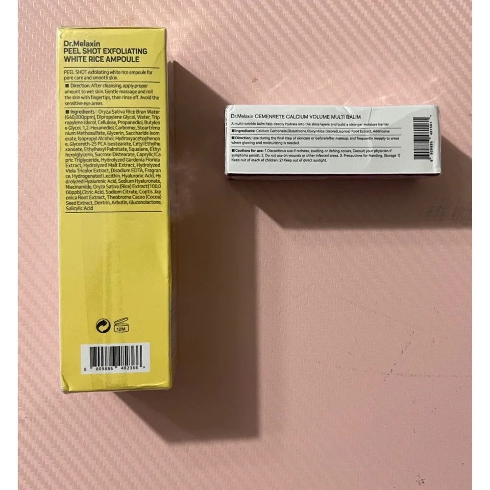 Dr. Melaxin Peel Shot Rice Ampoule 80ml & Cemenrete CX Calcium Multi Balm 9g Duo